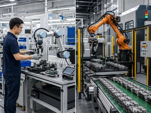 Cobot กับหุ่นยนต์อุตสาหกรรม: ความแตกต่างหลัก 12 ข้อและวิธีเลือกหุ่นยนต์ที่เหม...